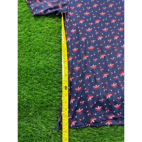 Roundtree & Yorke Performance Polo Shirt XL Beer Pong Red Cups Golf Print Party - Picture 4 of 8